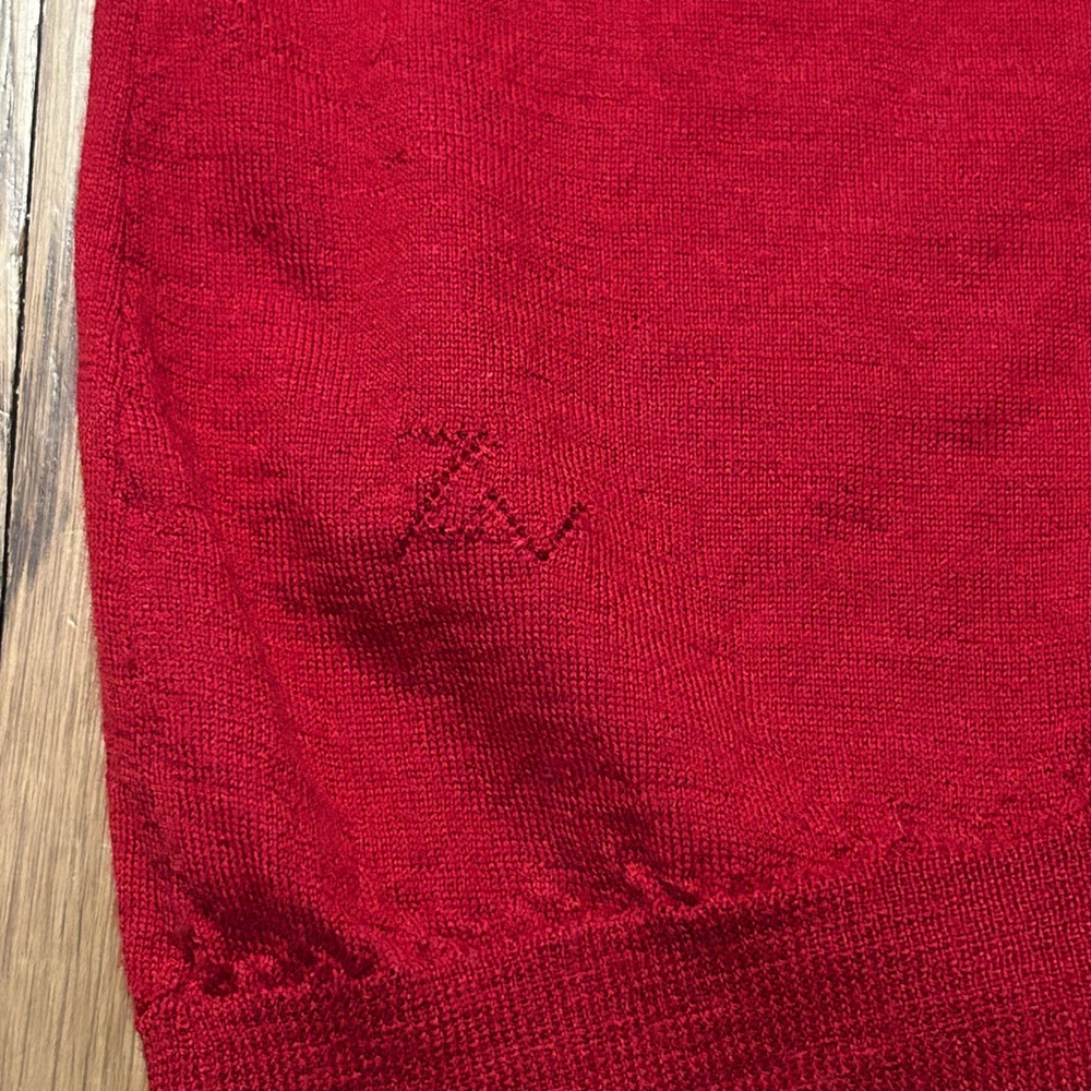 Zadig & Voltaire Vibrant Red Skull & Wing Rhinestone Henley Edgy - Picture 12 of 14